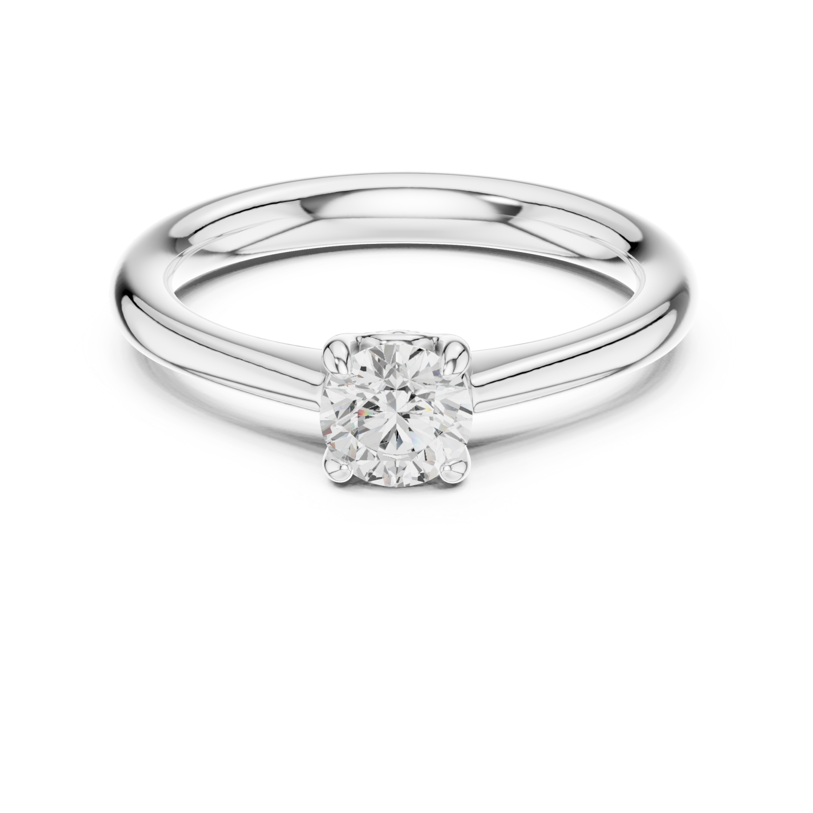  White Gold Graceful Harmony Solitaire Front View