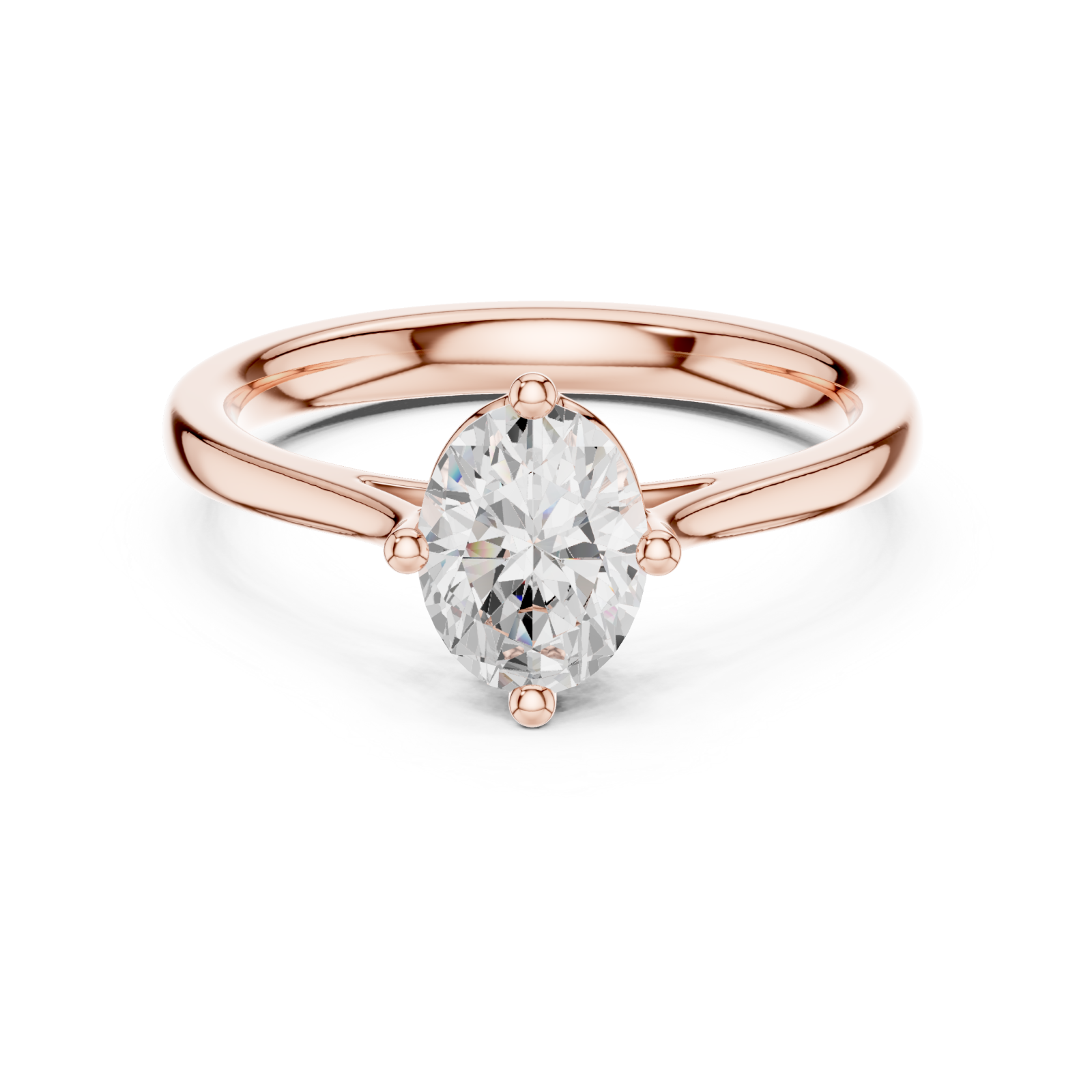  Rose Gold Aurora Legacy Solitaire Promise Ring Front View