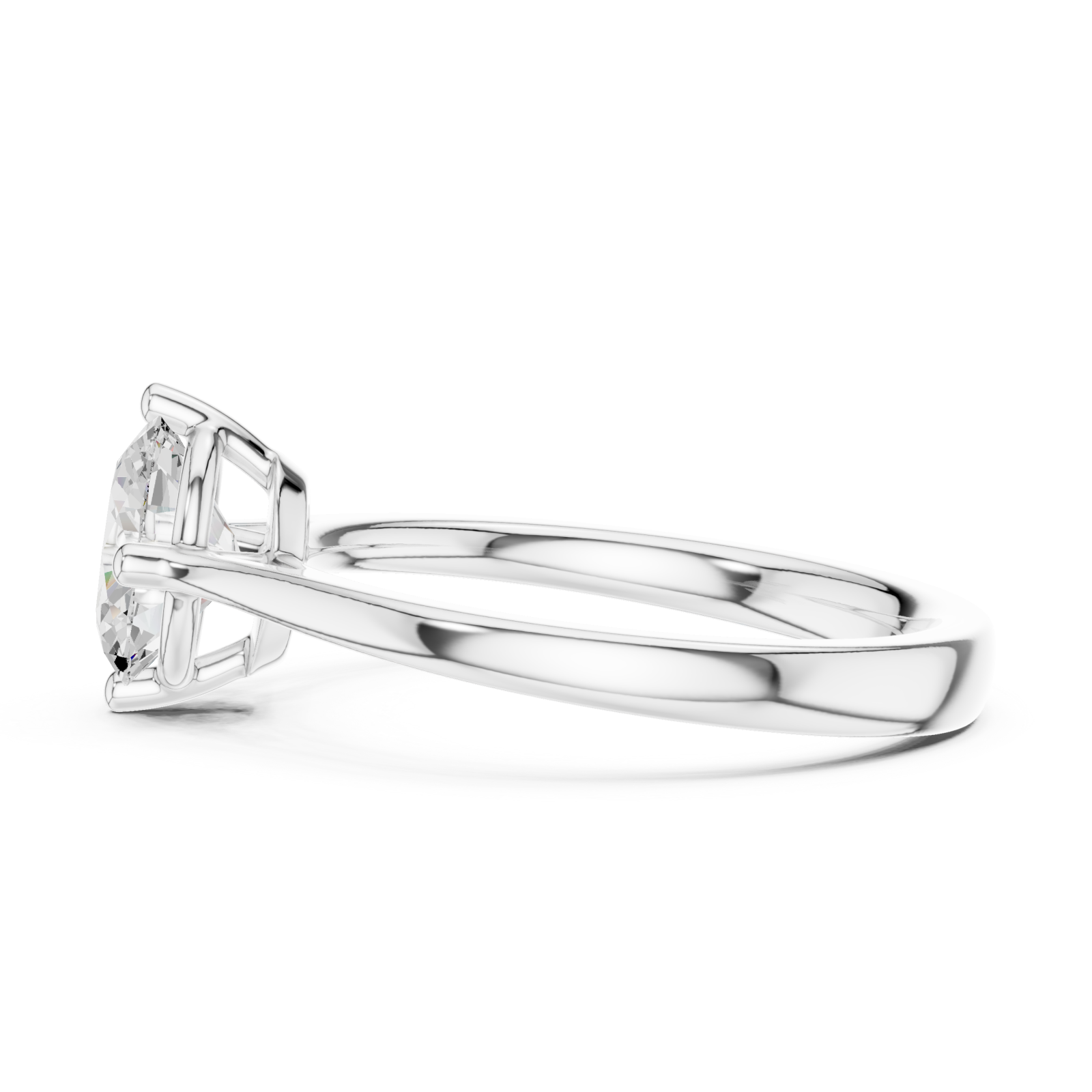 White Gold Aurora Legacy Solitaire Promise Ring Side View