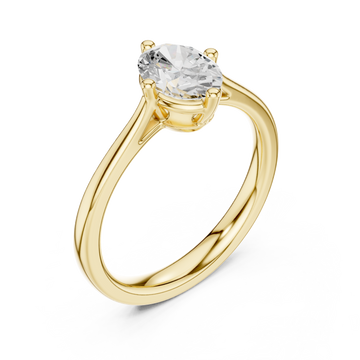 Gold Aurora Legacy Solitaire Promise Ring Right View