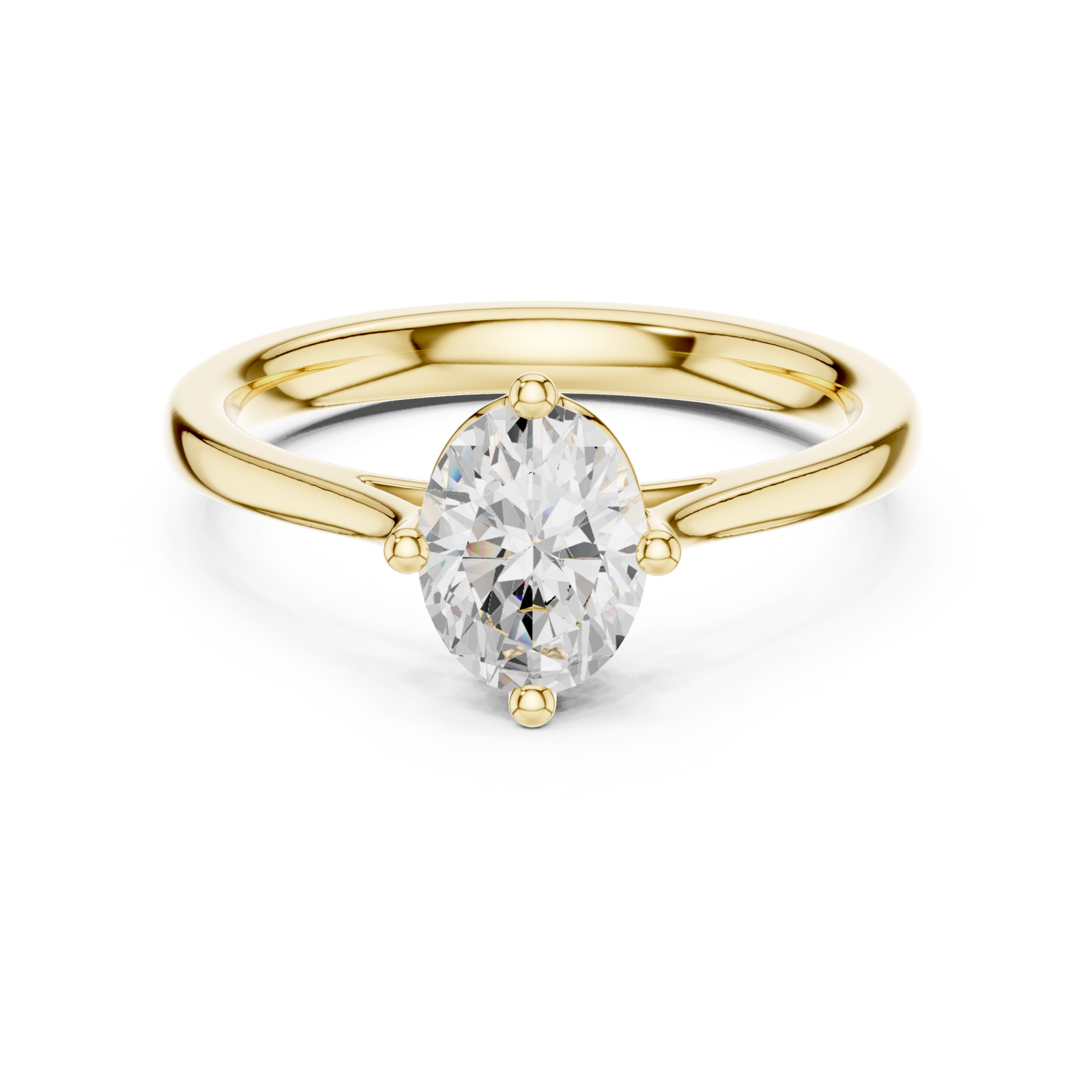  Gold Aurora Legacy Solitaire Promise Ring Front View