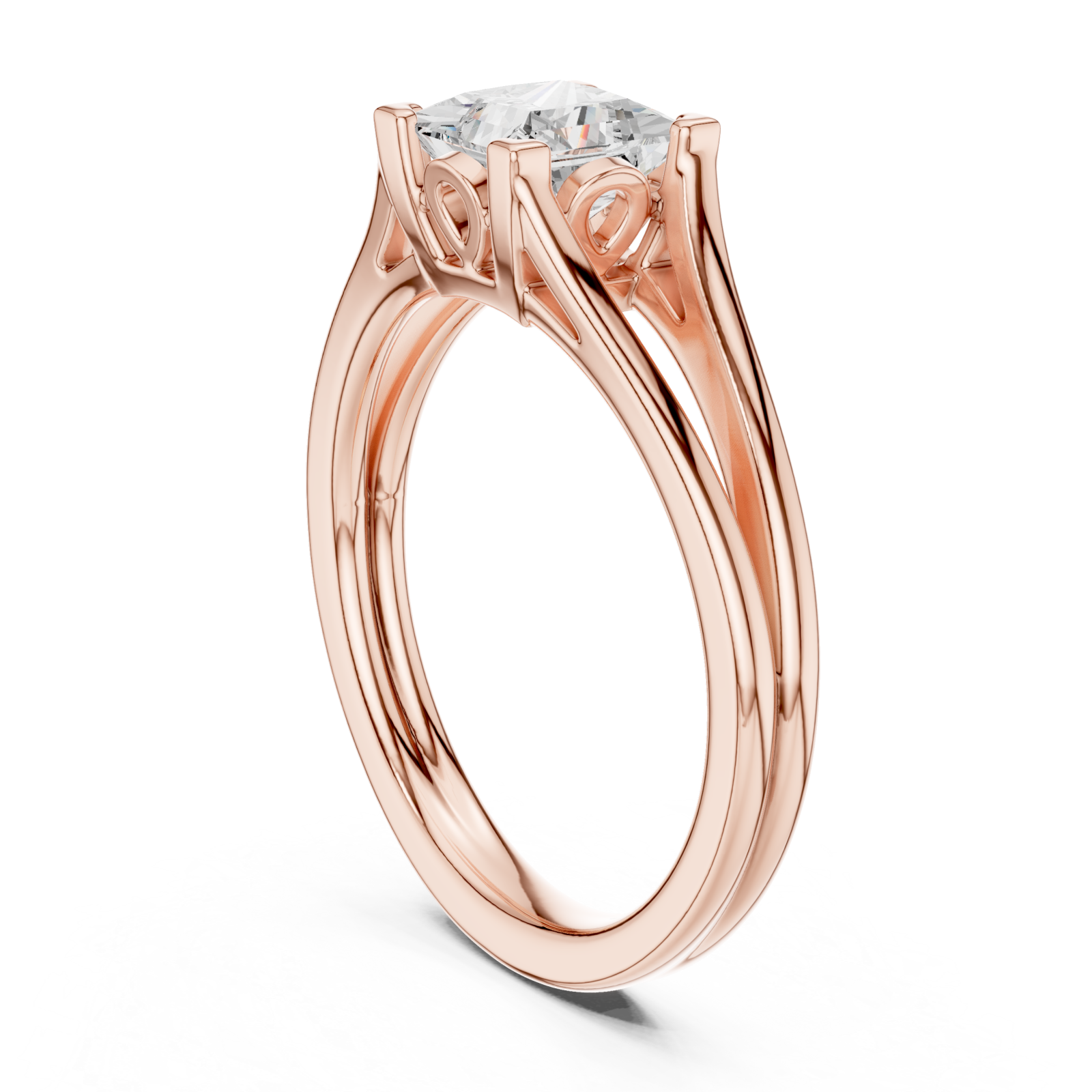  Rose Gold Cascade Silhouette Promise Ring Left View