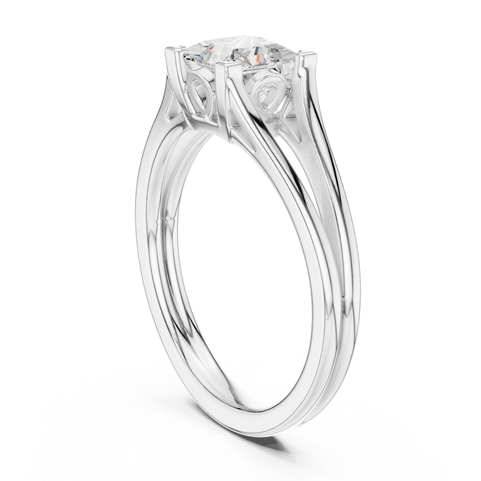  White Gold Cascade Silhouette Promise Ring Left View