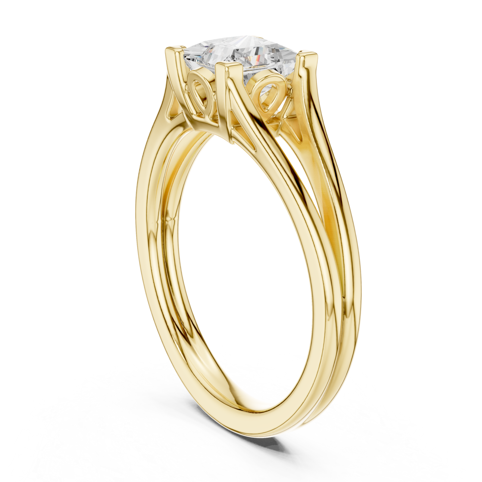  Gold Cascade Silhouette Promise Ring Left View