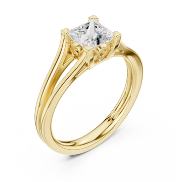 Gold Cascade Silhouette Promise Ring Right View