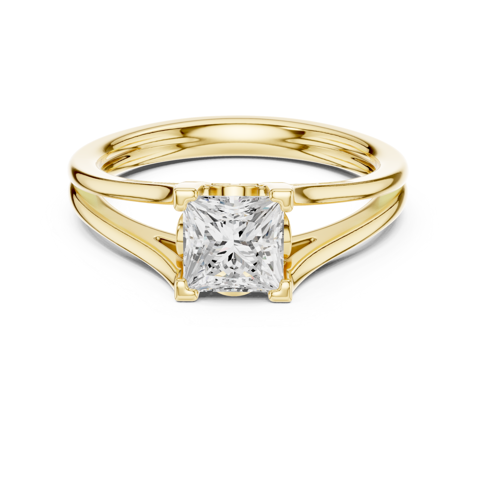  Gold Cascade Silhouette Promise Ring Front View