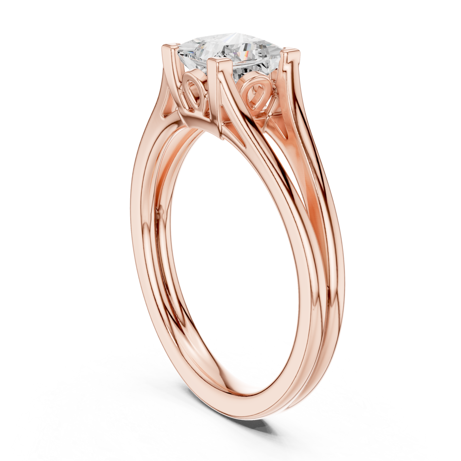  Rose Gold Eternal Vogue Solitaire Promise Ring Left View