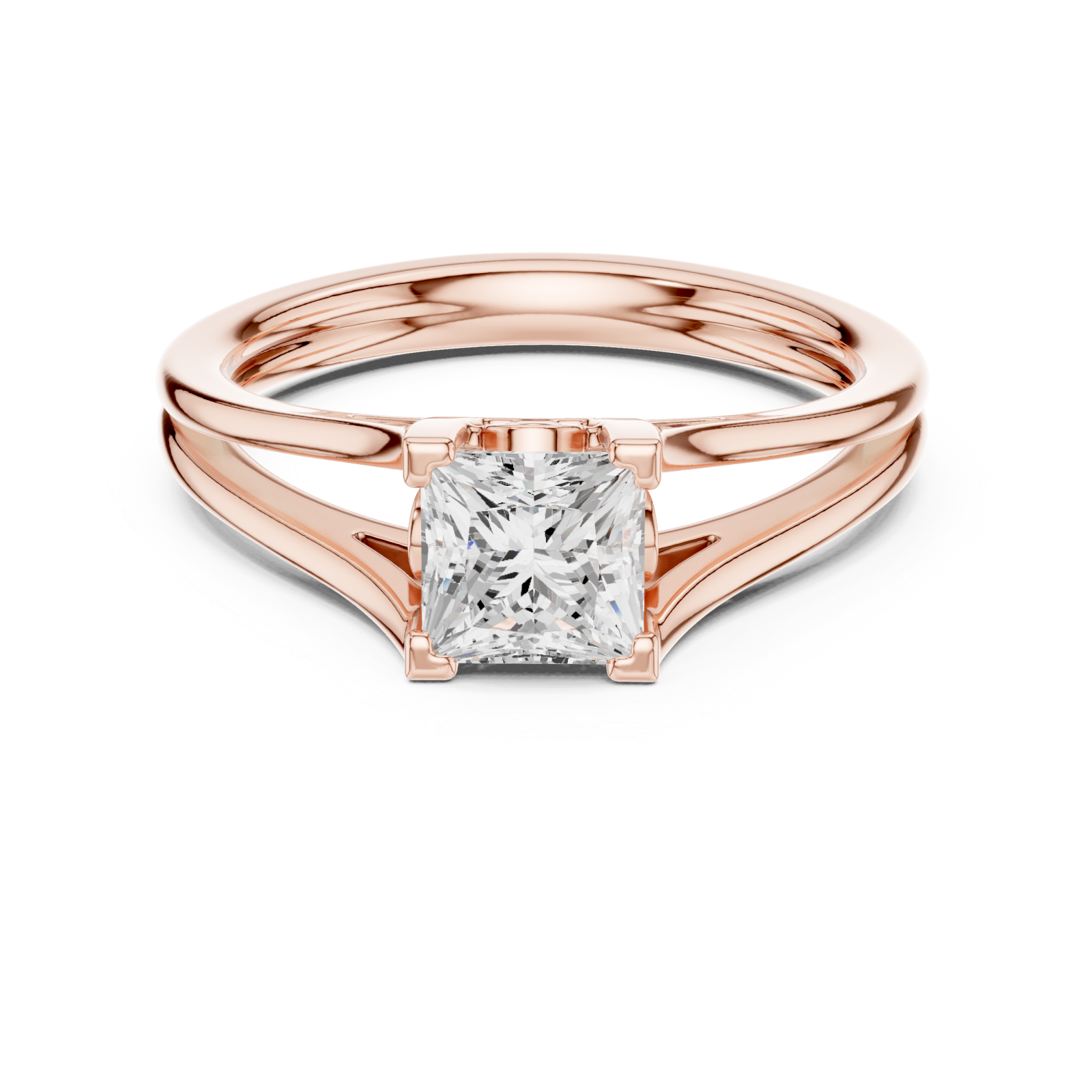  Rose Gold Eternal Vogue Solitaire Promise Ring Front View