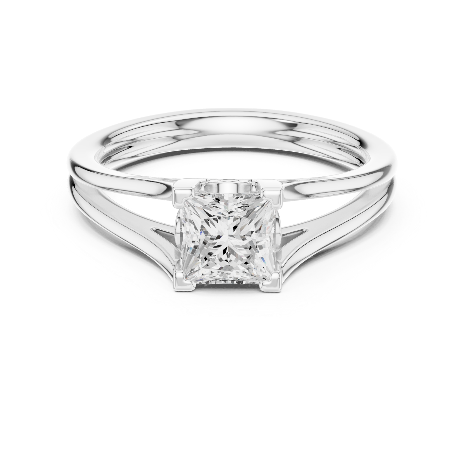  White Gold Eternal Vogue Solitaire Promise Ring Front View