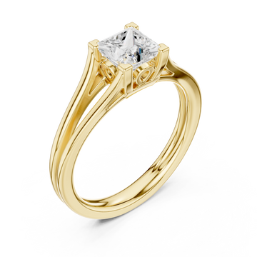 Gold Eternal Vogue Solitaire Promise Ring Right View
