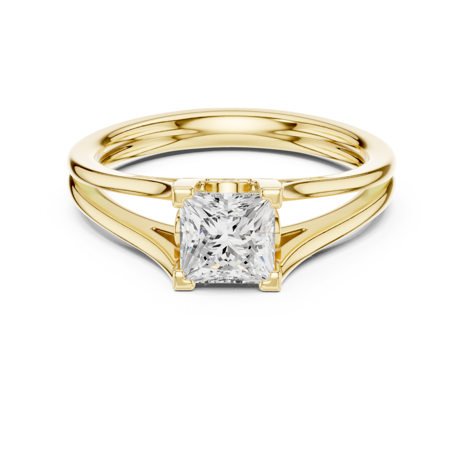  Gold Eternal Vogue Solitaire Promise Ring Front View