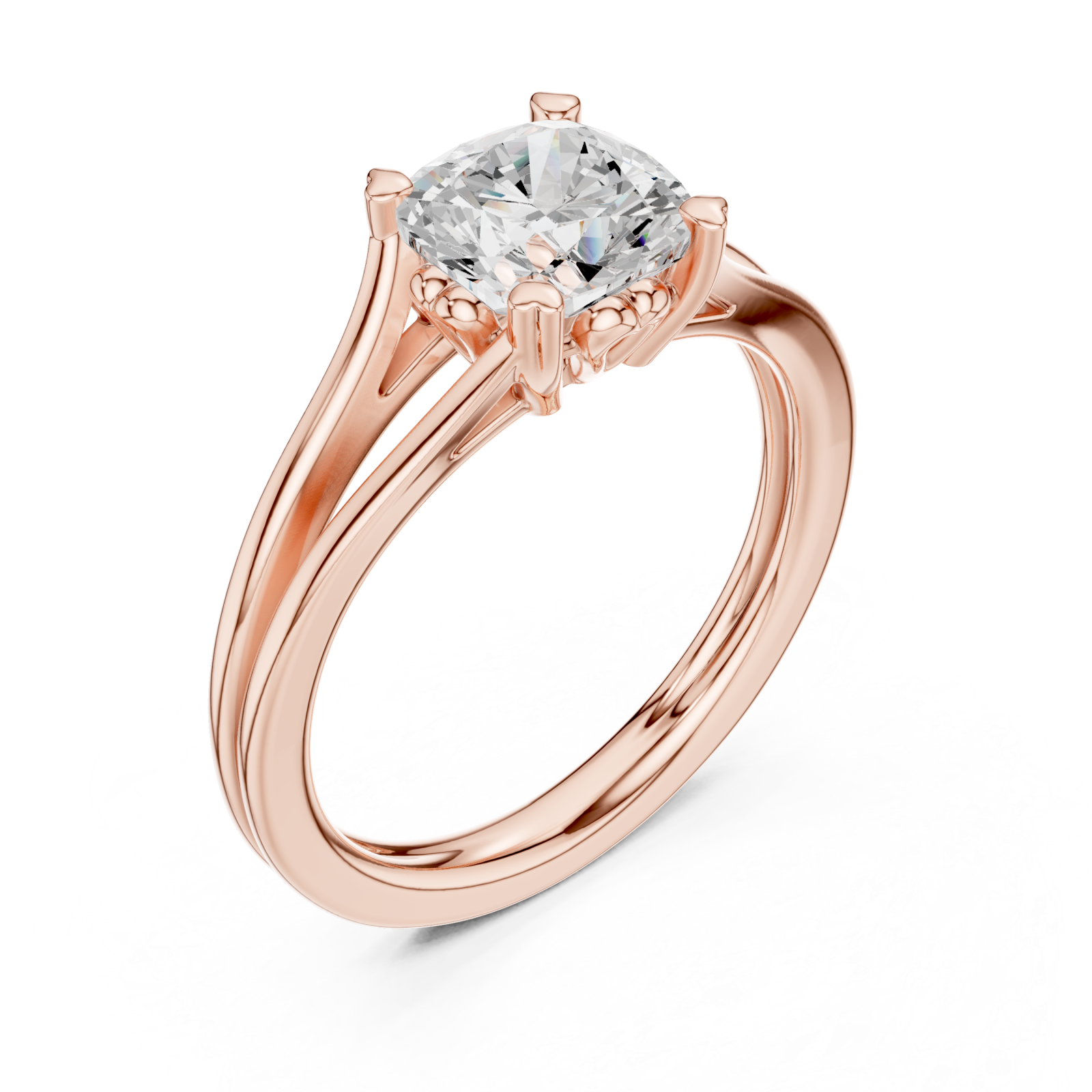  Rose Gold Graceful Whisper Solitaire Ring Right View