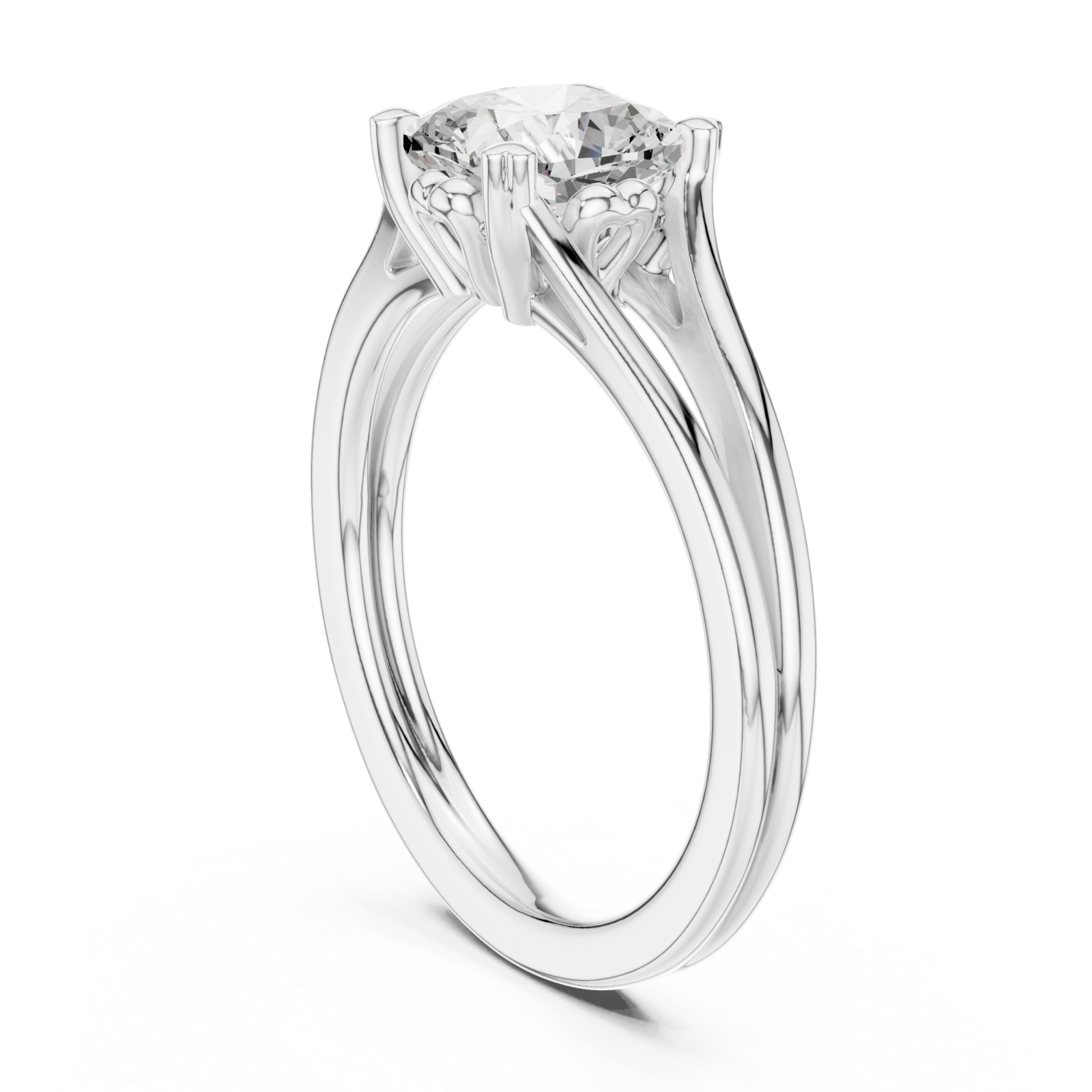  White Gold Graceful Whisper Solitaire Ring Left View