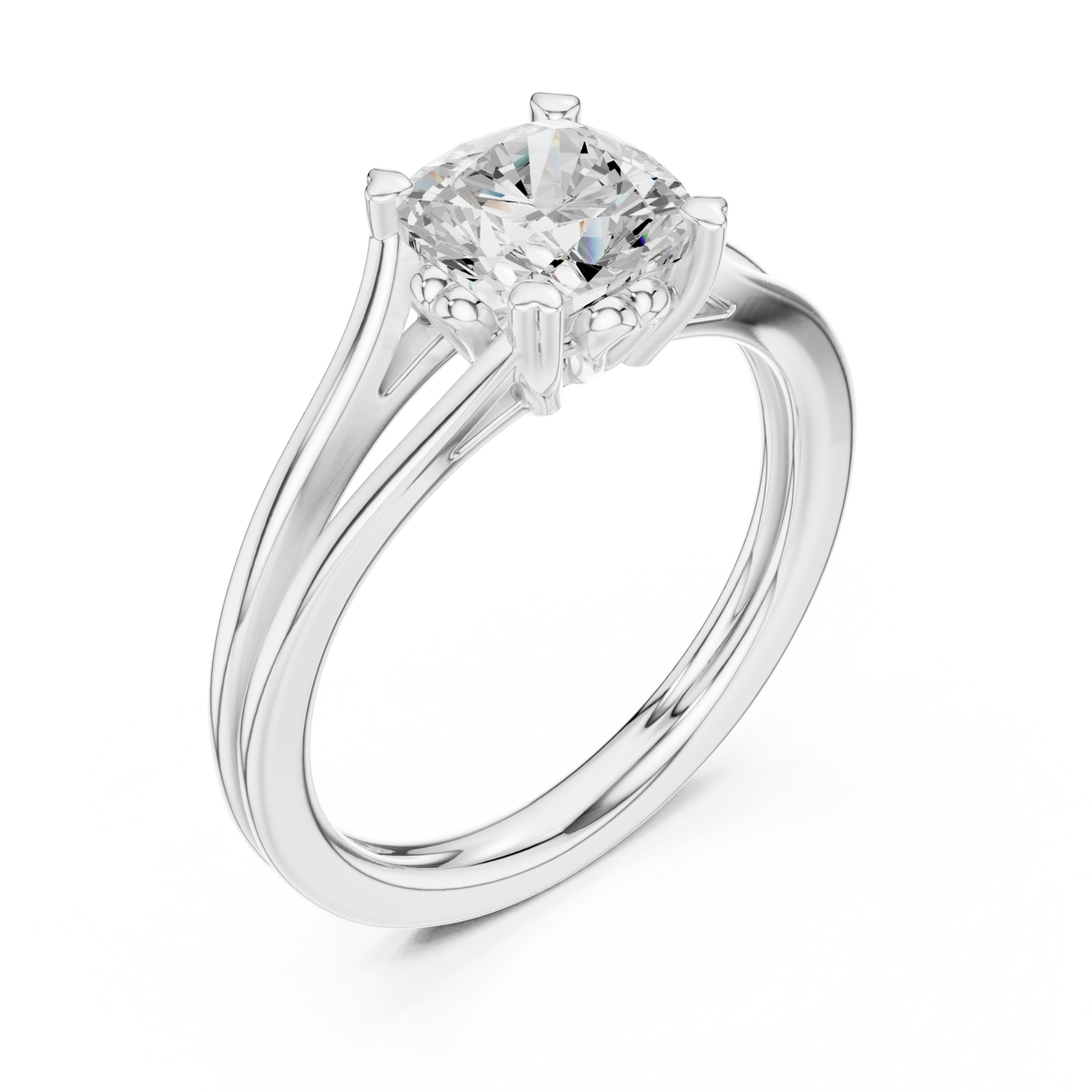  White Gold Graceful Whisper Solitaire Ring Right View