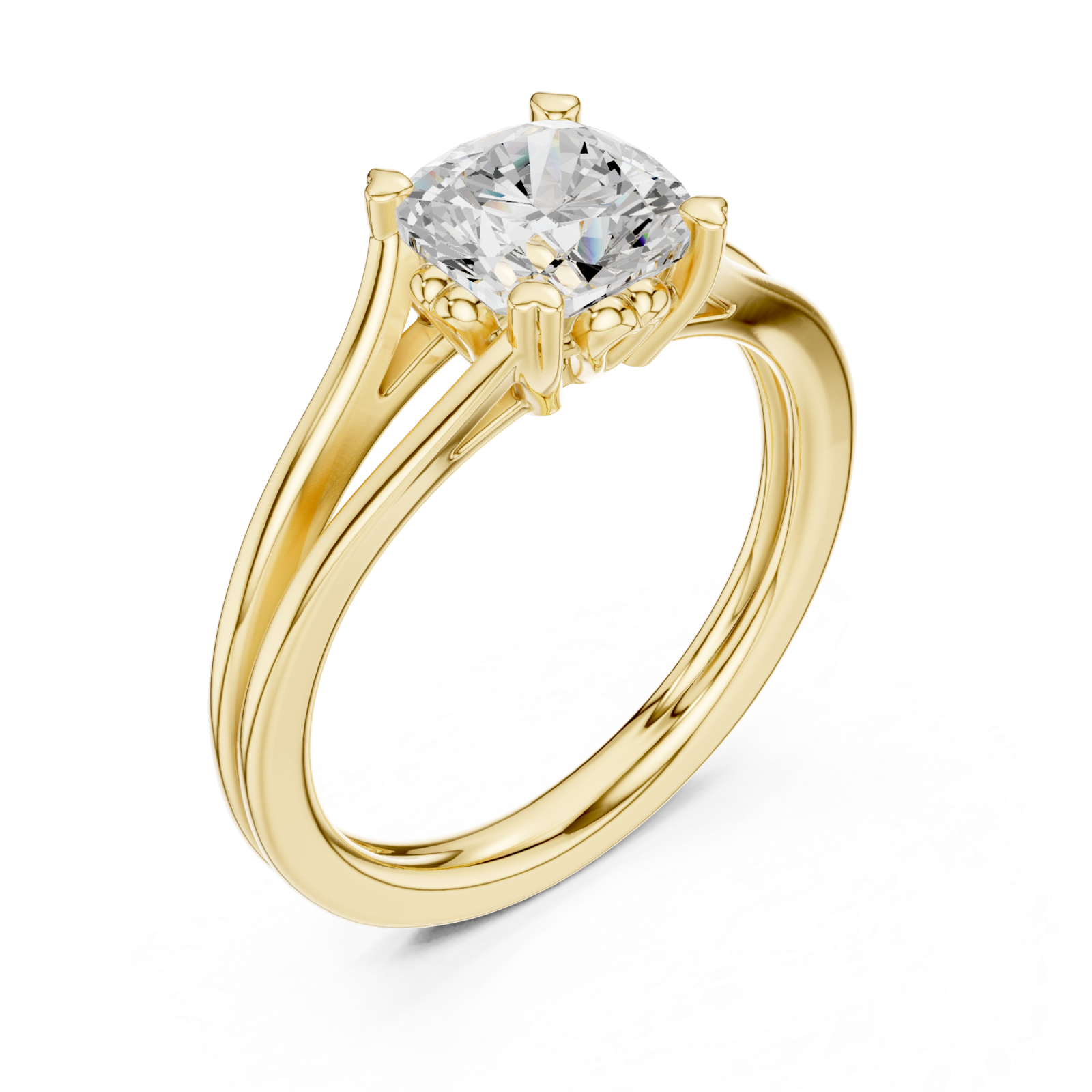 Gold Graceful Whisper Solitaire Ring Right View