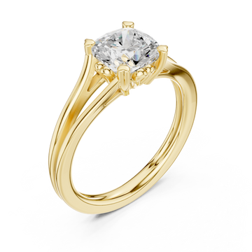 Gold Graceful Whisper Solitaire Ring Right View