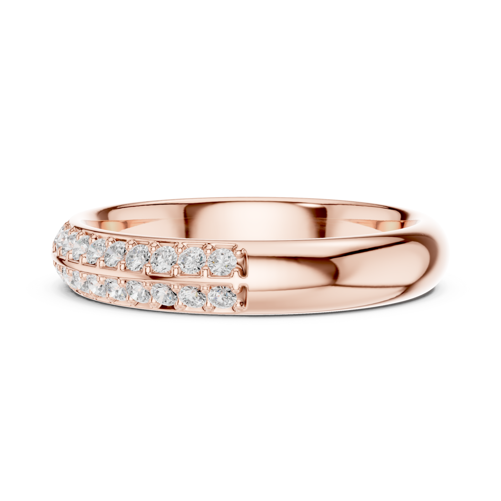  Rose Gold Everbright Pavé Artistry Band Ring Side View