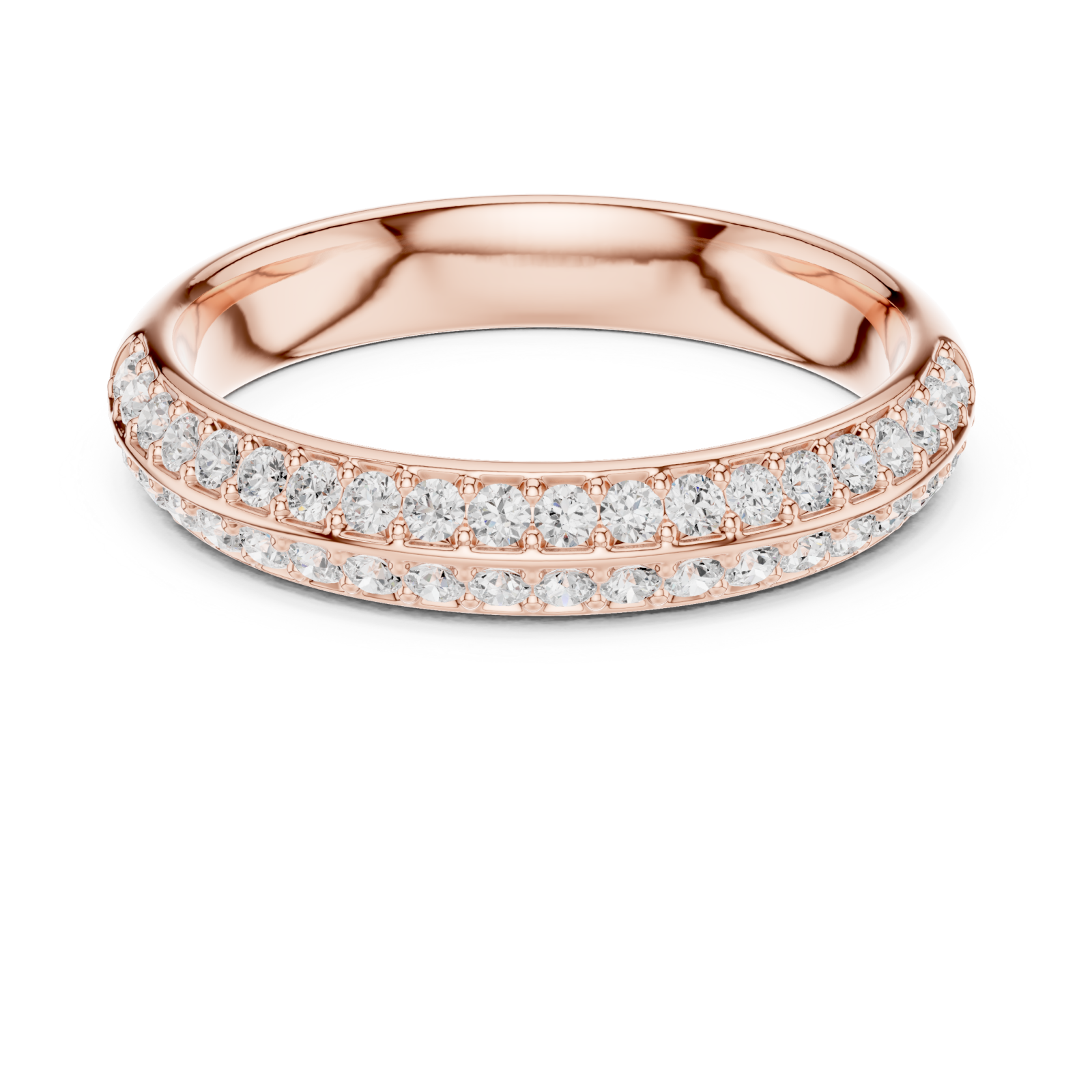  Rose Gold Everbright Pavé Artistry Band Ring Front View