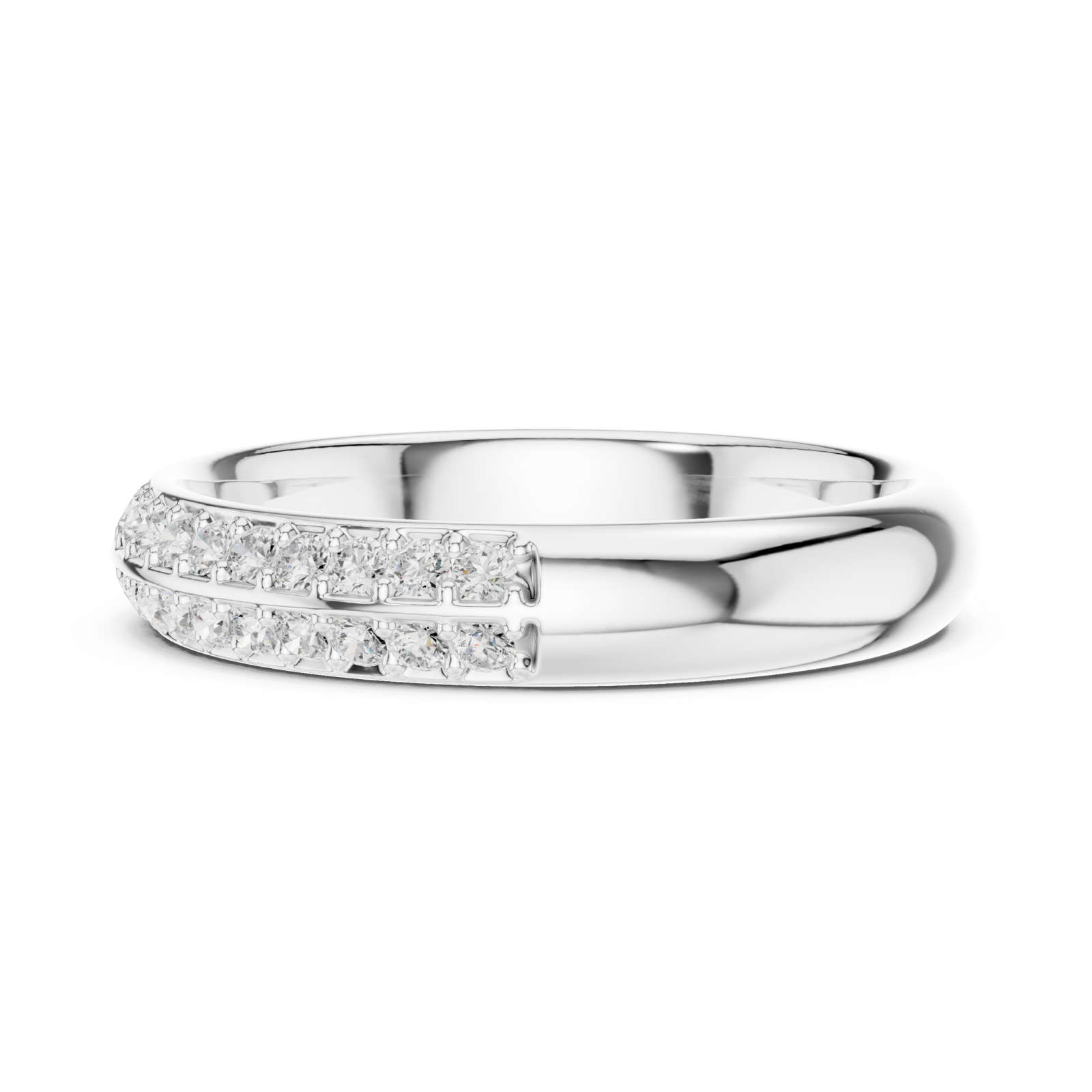  White Gold Everbright Pavé Artistry Band Ring Side View