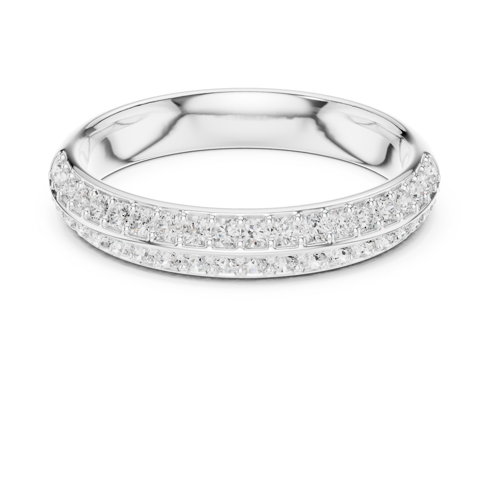  White Gold Everbright Pavé Artistry Band Ring Front View