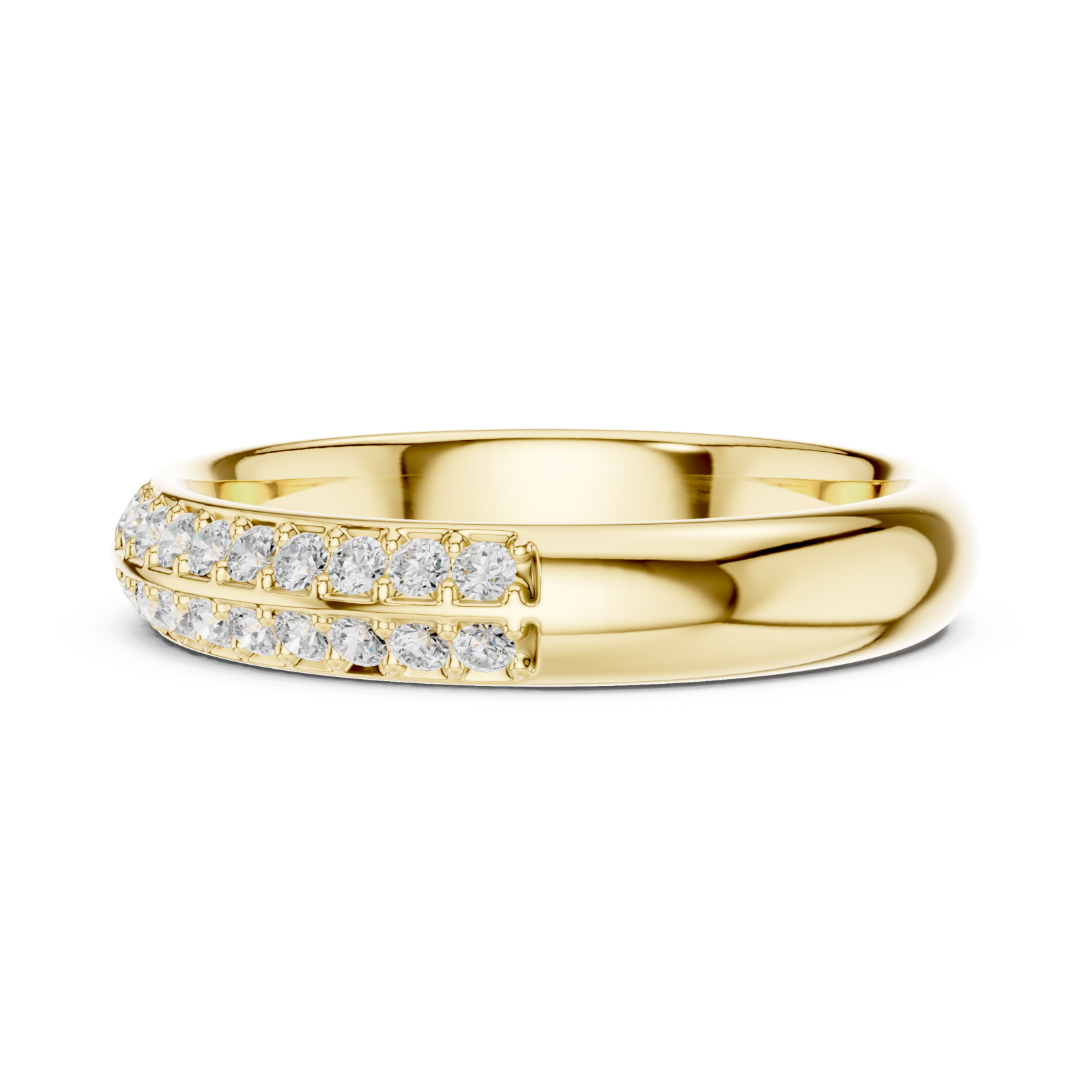  Gold Everbright Pavé Artistry Band Ring Side View