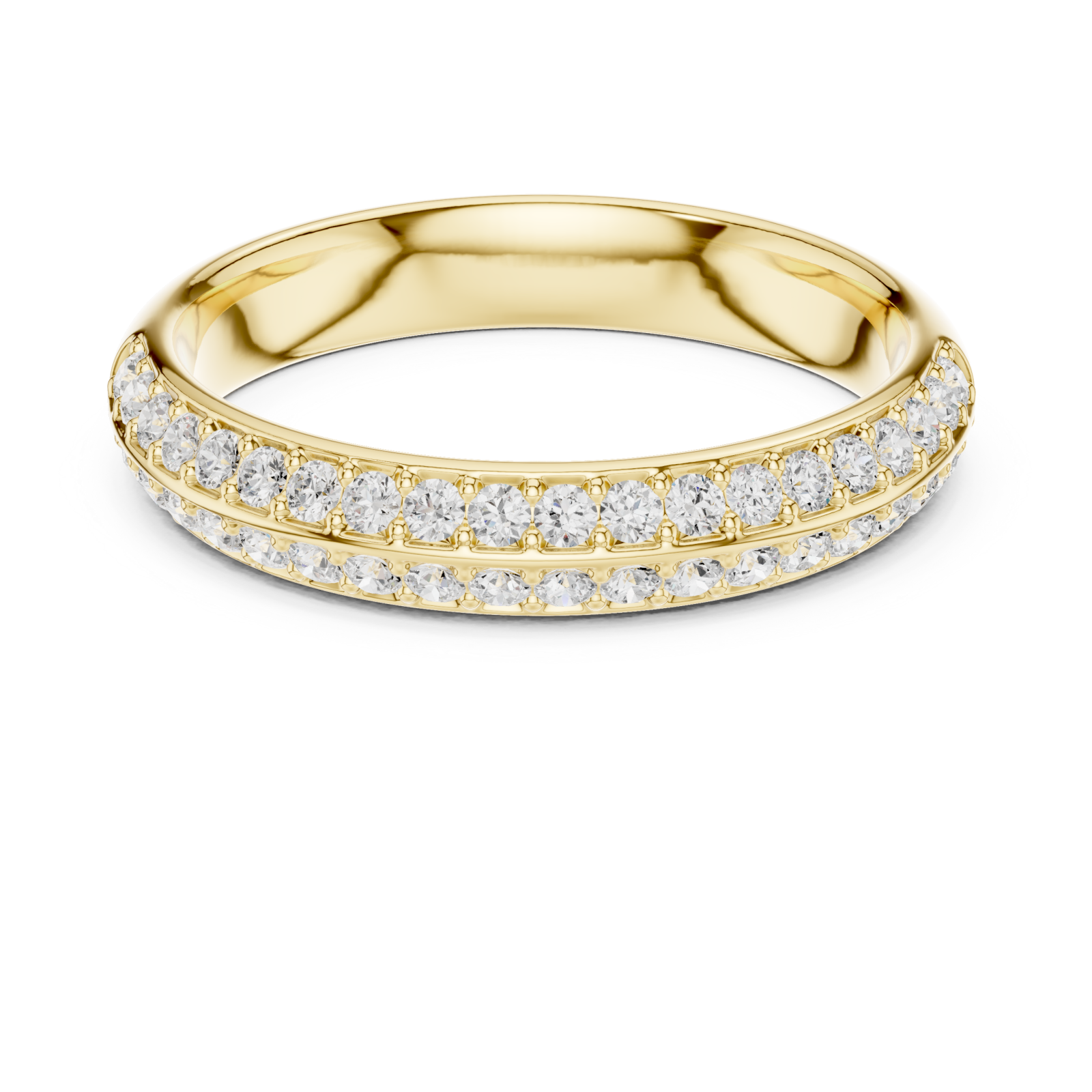  Gold Everbright Pavé Artistry Band Ring Front View