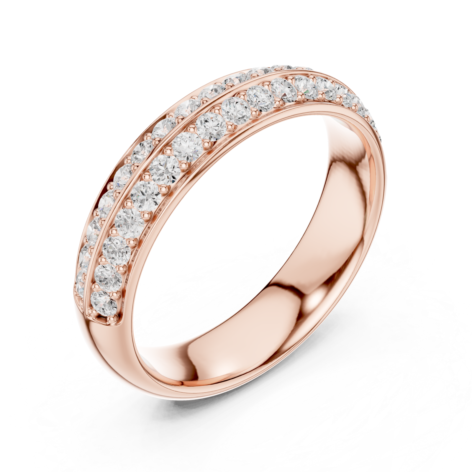  Rose Gold Refined Graceful Harmony Contour Promise Ring Right View