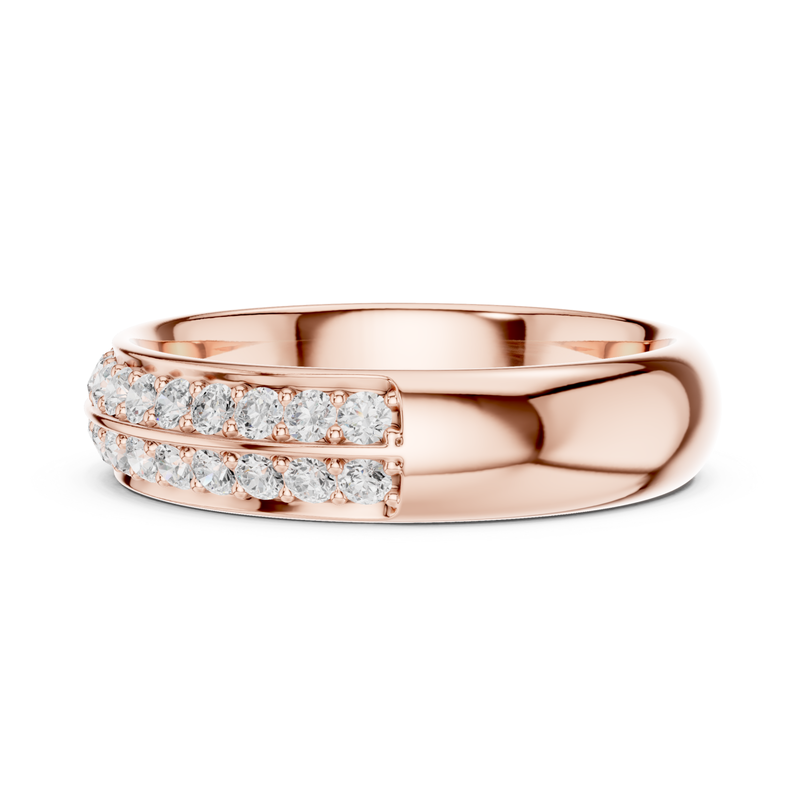  Rose Gold Refined Graceful Harmony Contour Promise Ring Side View