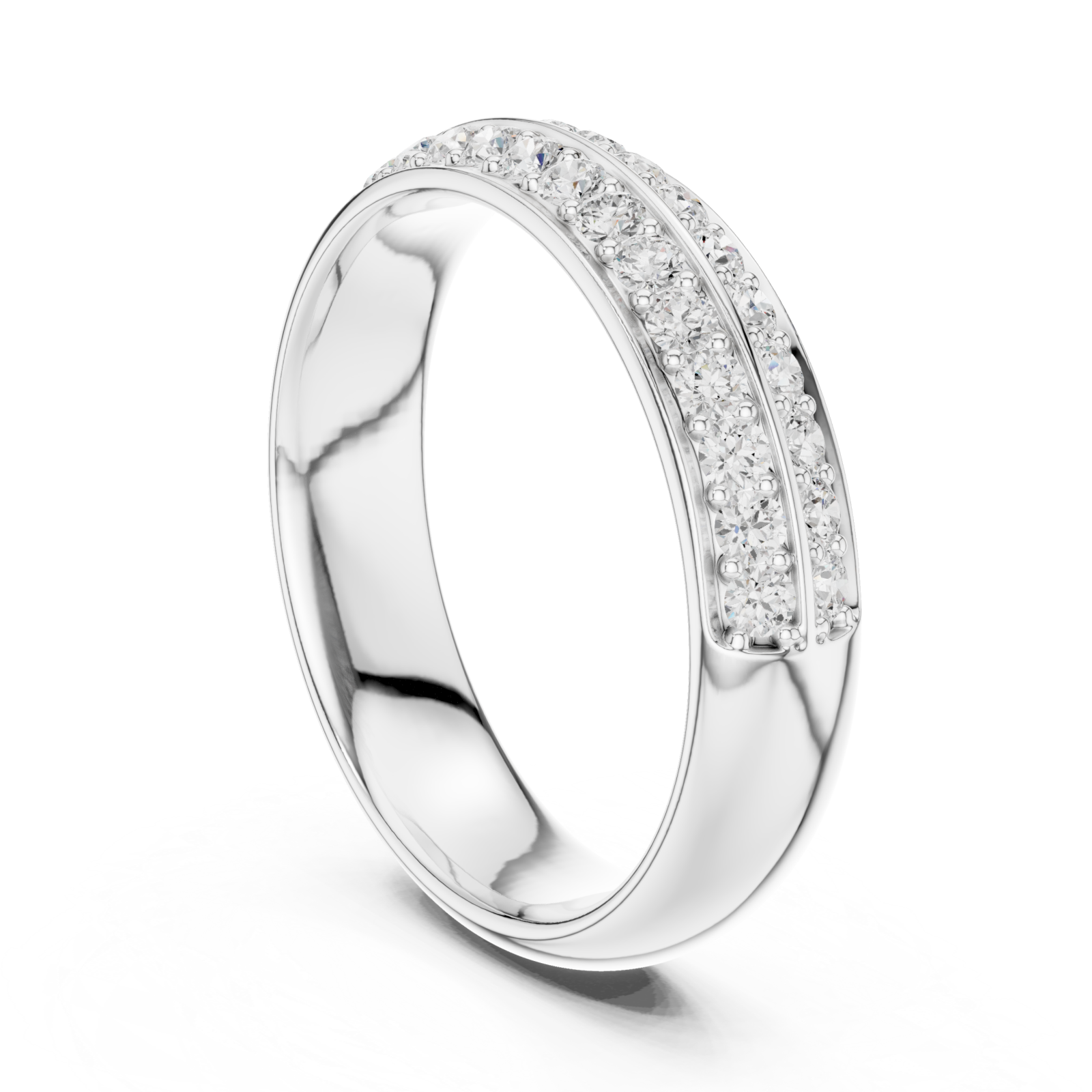  White Gold Refined Graceful Harmony Contour Promise Ring Left View