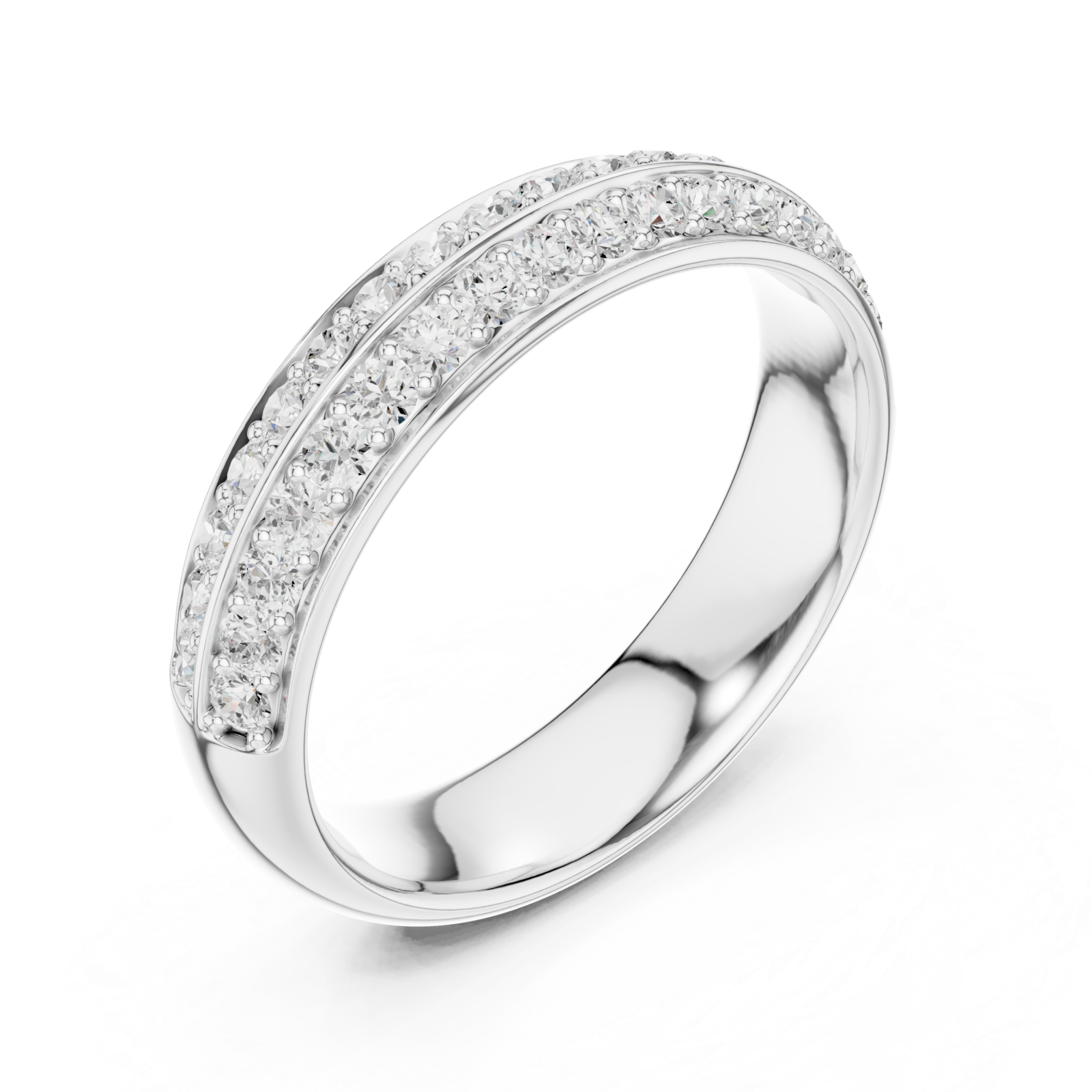  White Gold Refined Graceful Harmony Contour Promise Ring Right View