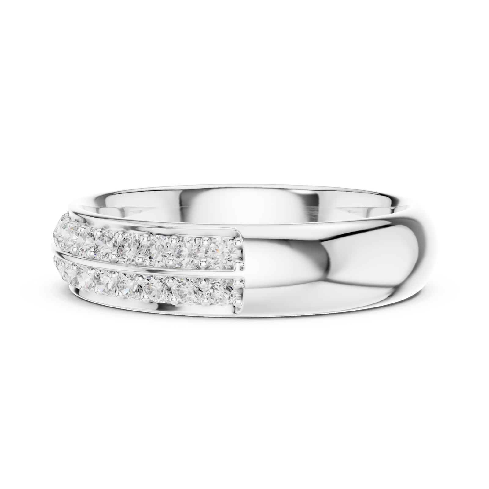  White Gold Refined Graceful Harmony Contour Promise Ring Side View
