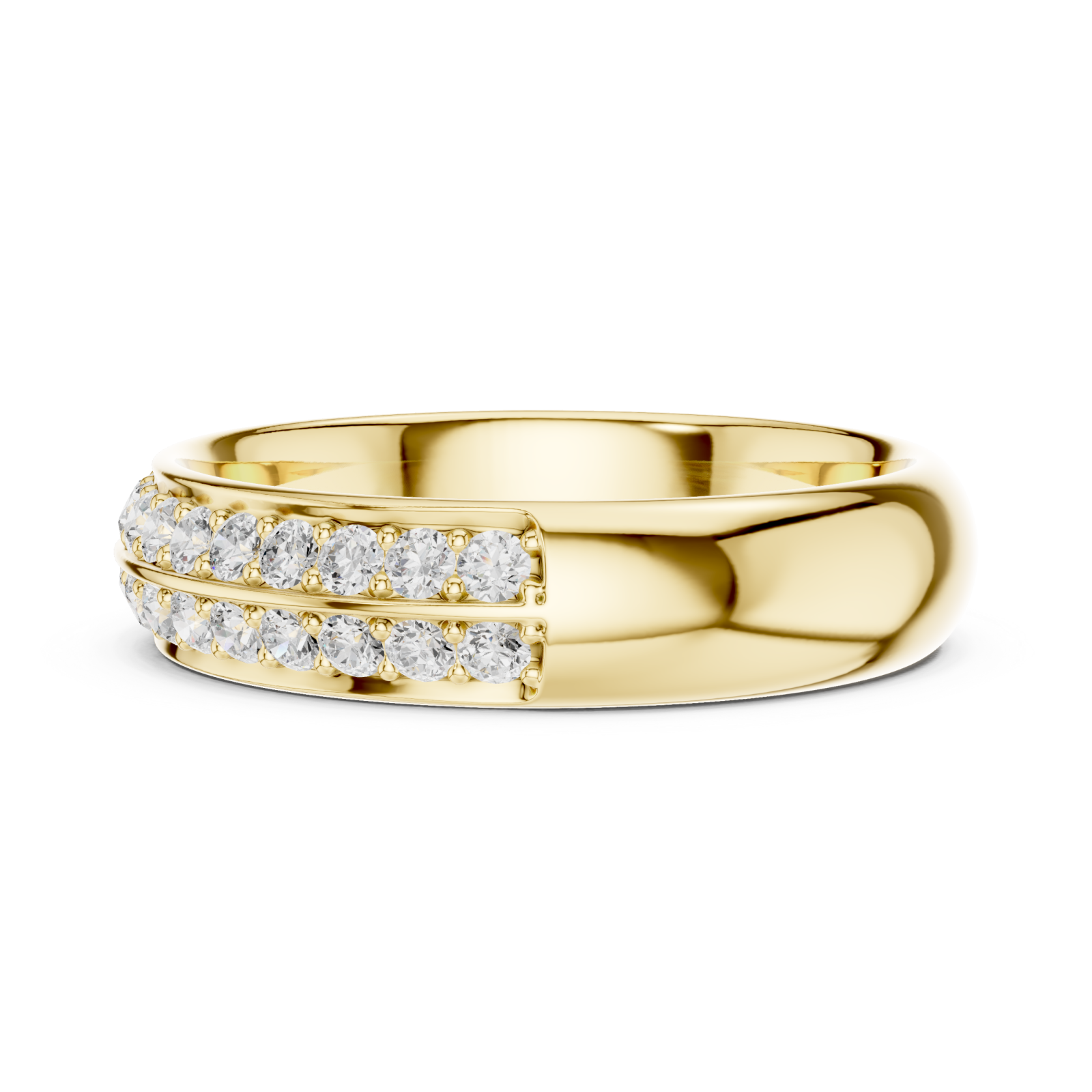  Gold Refined Graceful Harmony Contour Promise Ring Side View
