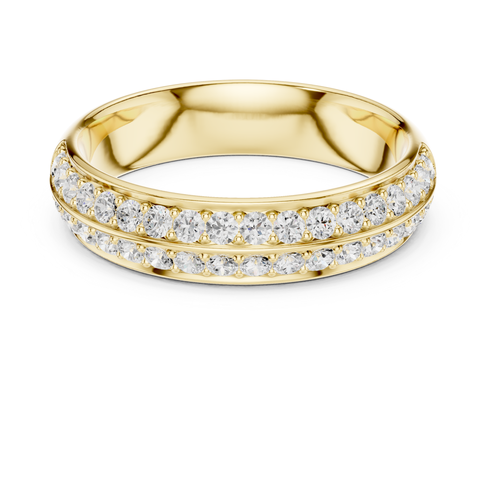  Gold Refined Graceful Harmony Contour Promise Ring Front View