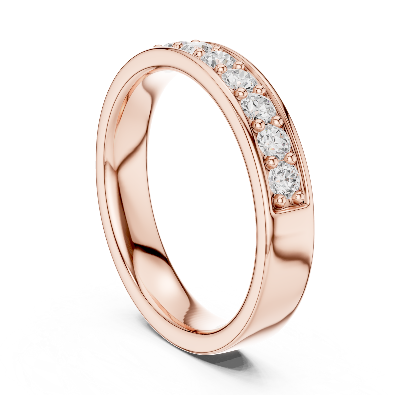  Rose Gold Celestial Row Cluster Band Ring Left View