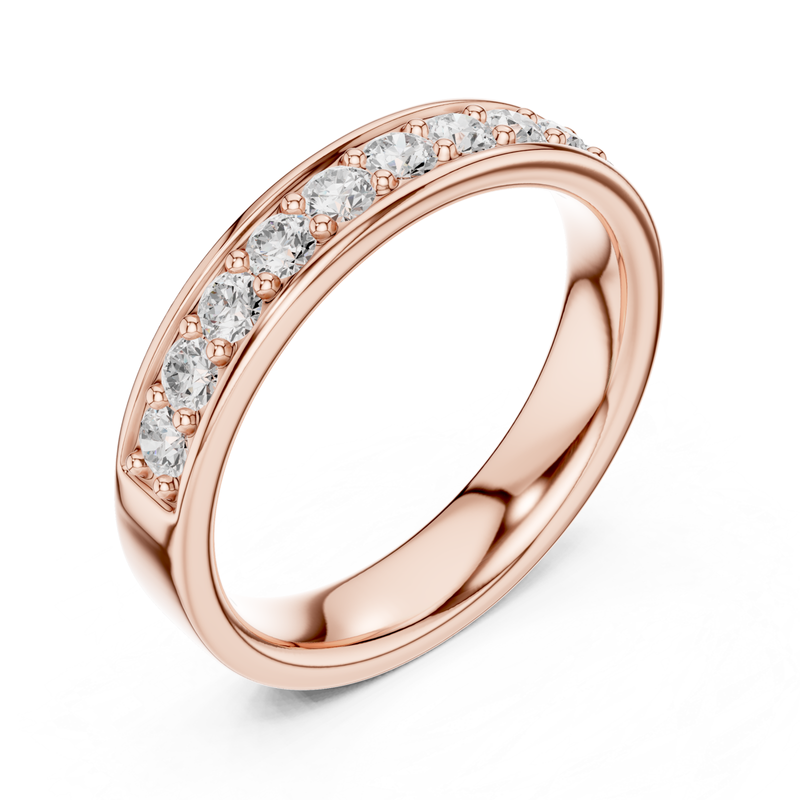  Rose Gold Celestial Row Cluster Band Ring Right View