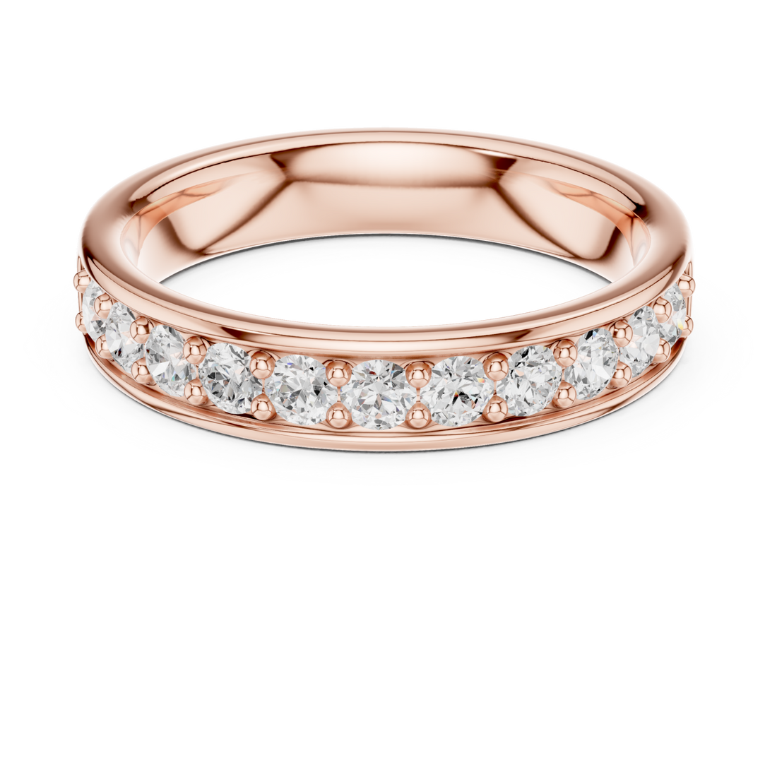  Rose Gold Celestial Row Cluster Band Ring Right View
