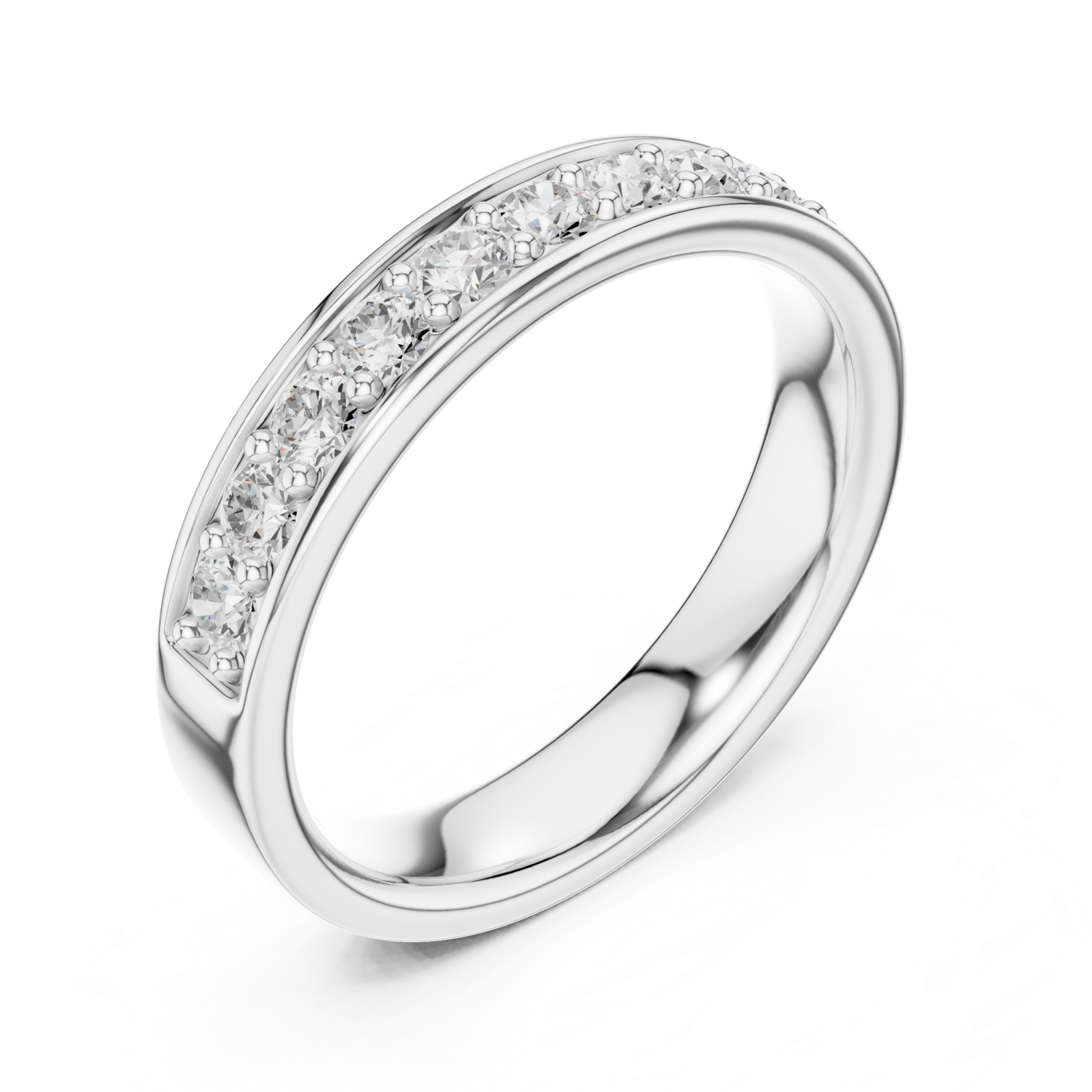  White Gold Celestial Row Cluster Band Ring Right View