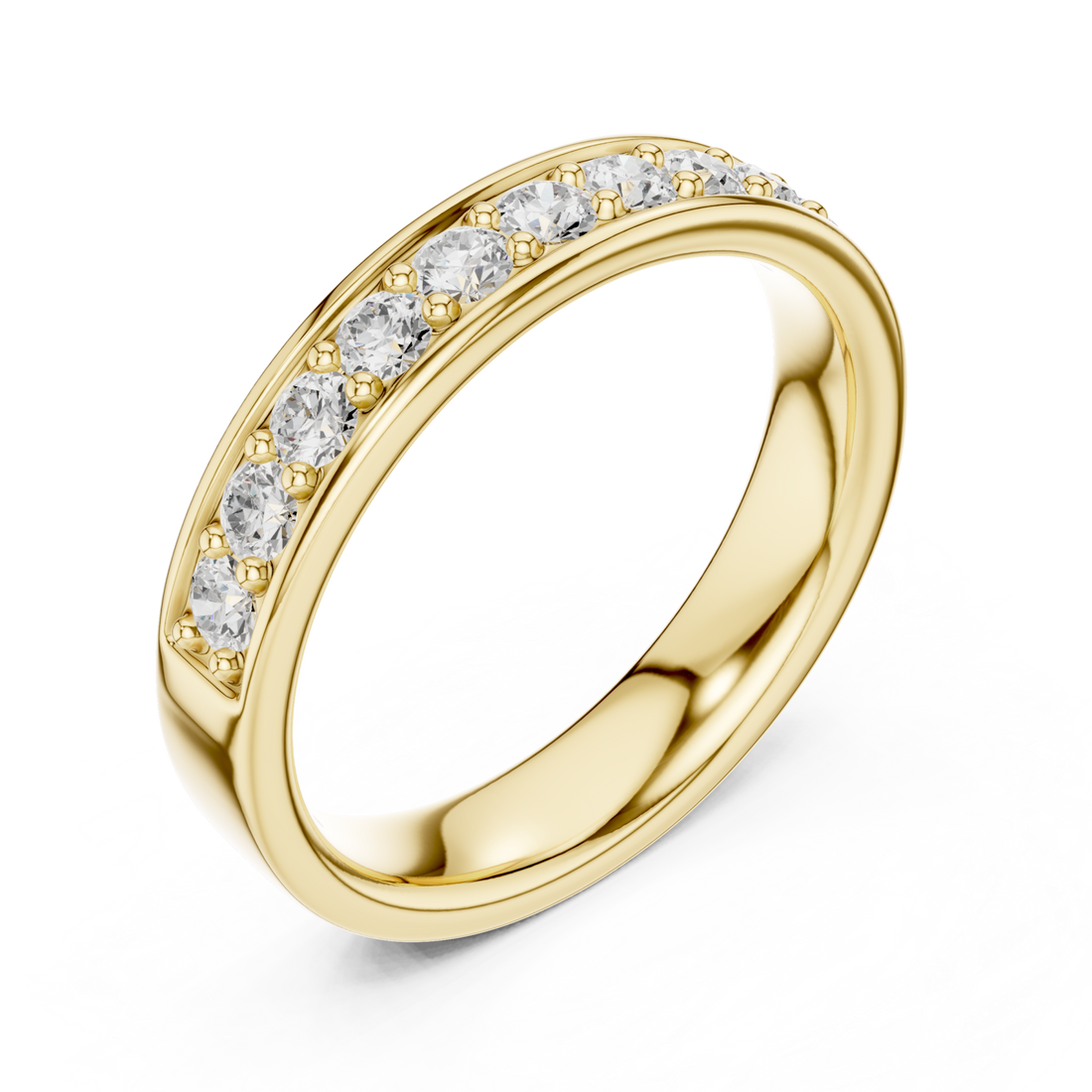 Gold Celestial Row Cluster Band Ring Right View