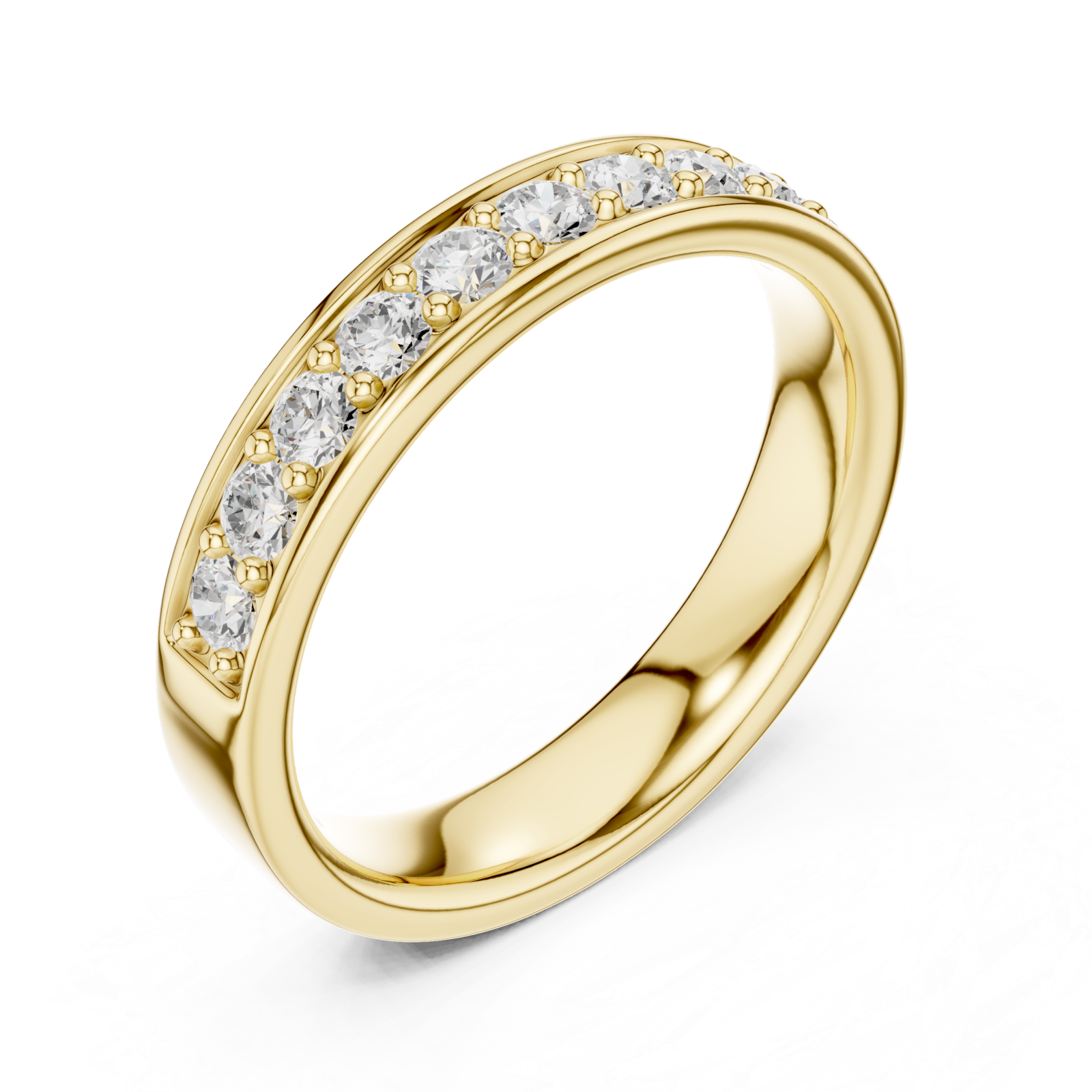 Gold Celestial Row Cluster Band Ring Right View