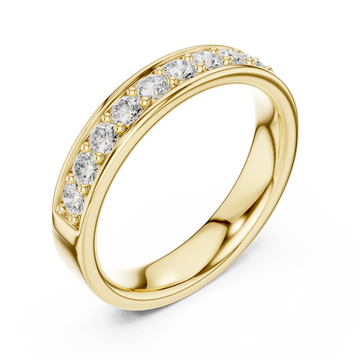 Gold Celestial Row Cluster Band Ring Right View