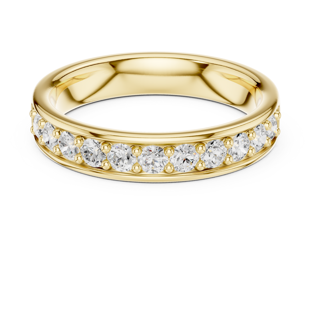 Gold Celestial Row Cluster Band Ring Right View