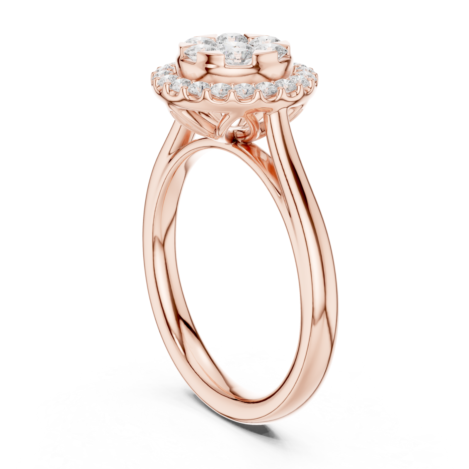 Rose Gold Splendour Bouquet Radiance Classic Ring Left View