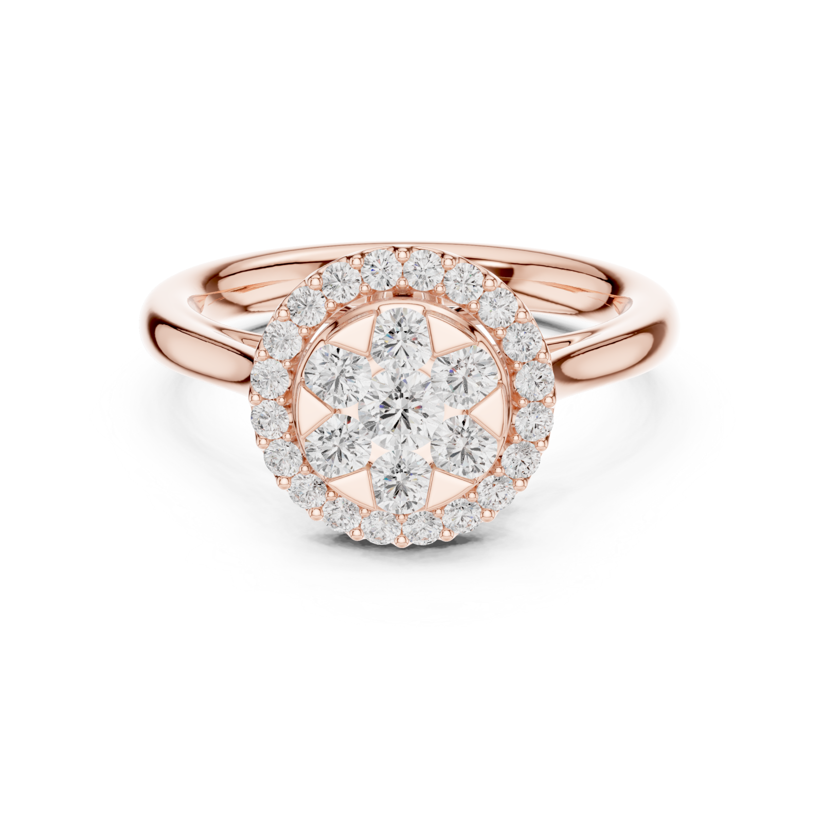  Rose Gold Splendour Bouquet Radiance Classic Ring Front View