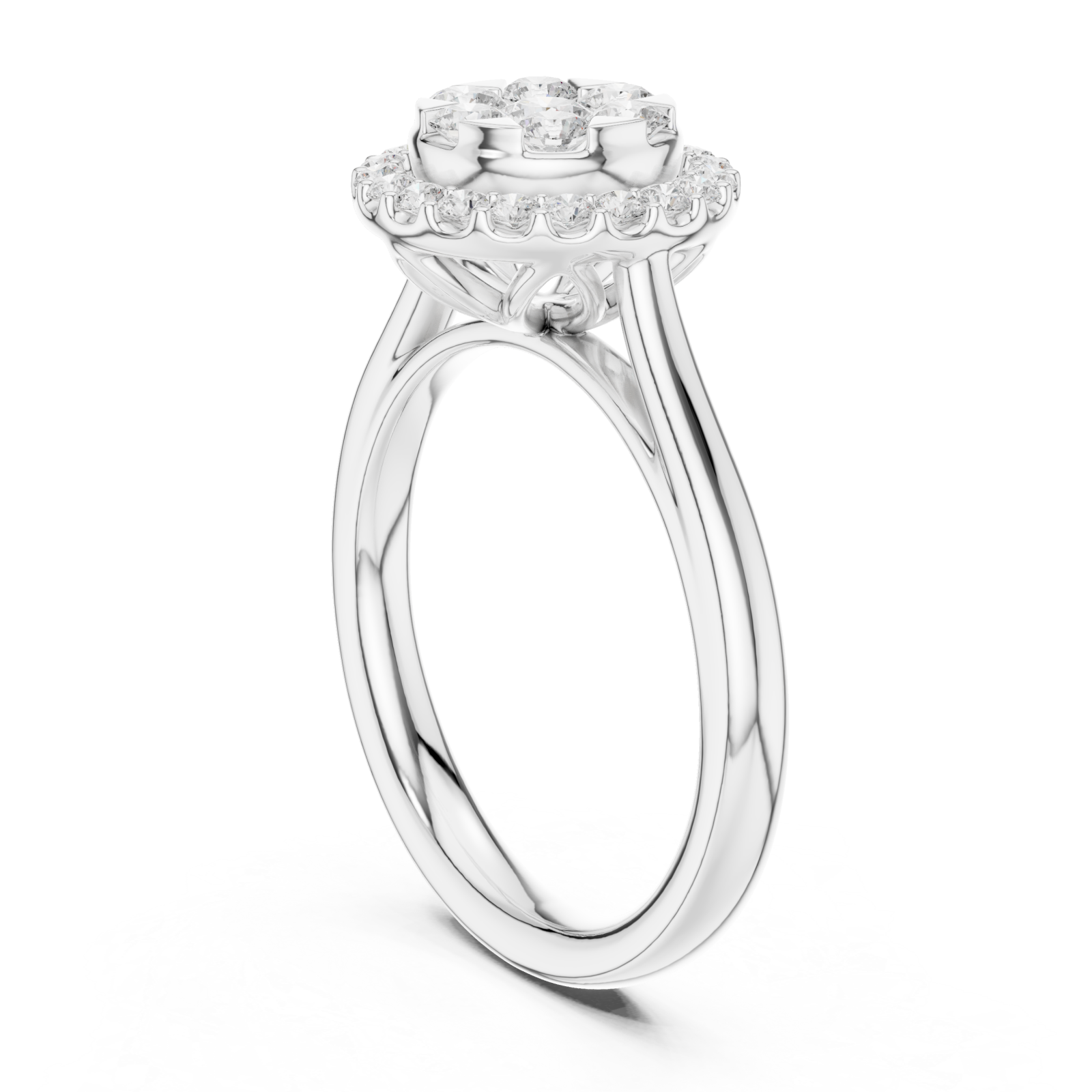  White Gold Splendour Bouquet Radiance Classic Ring Left View