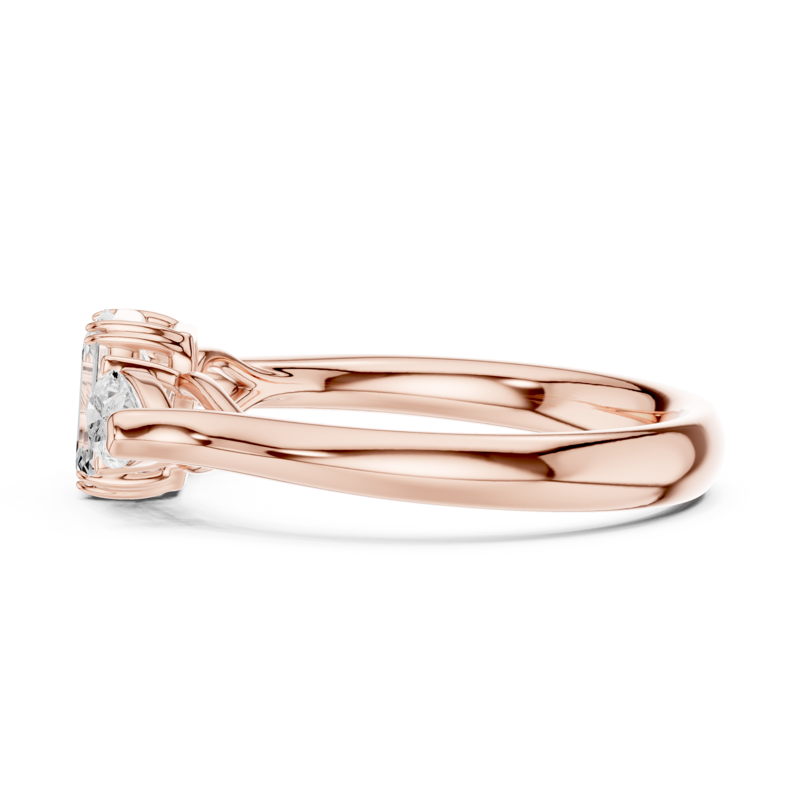  Rose Gold The Envisioned Legacy Halo Cocktail Ring Side View