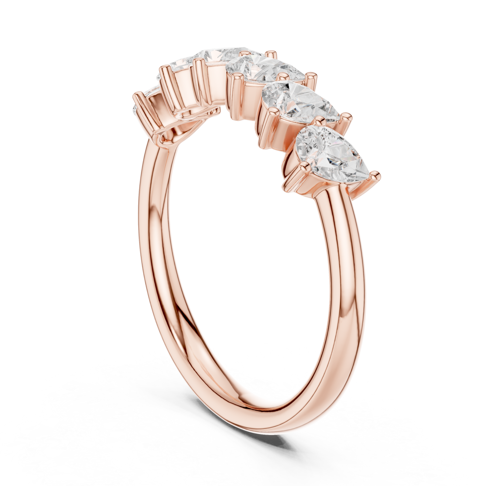  Rose Gold Eternal Luster Graceful Row Band Left View
