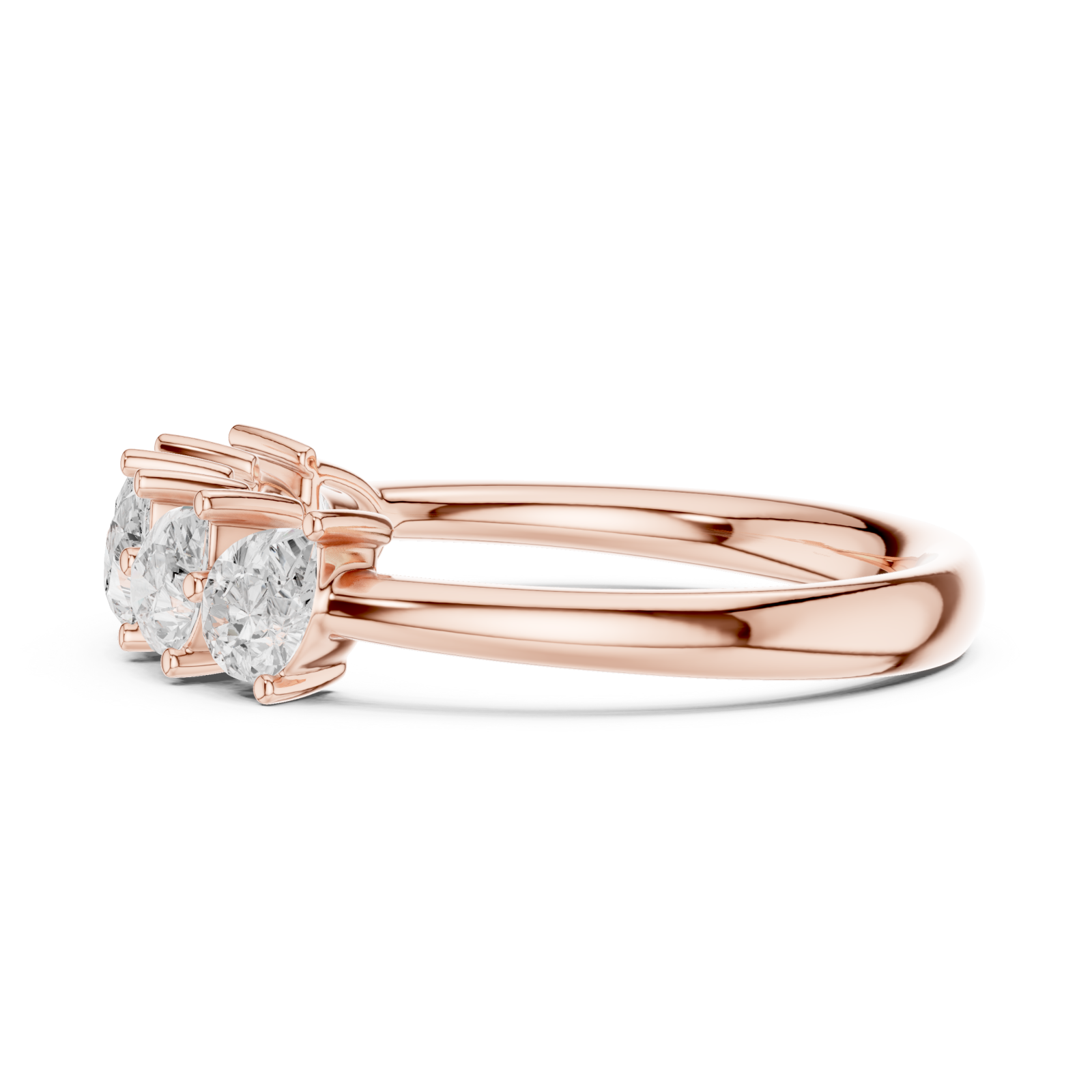  Rose Gold Eternal Luster Graceful Row Band Side View