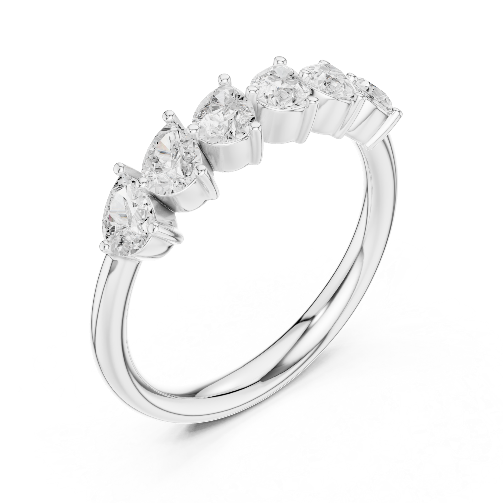  White Gold Eternal Luster Graceful Row Band Right View