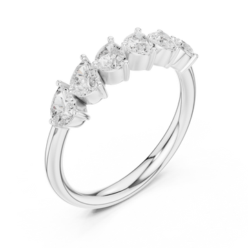  White Gold Eternal Luster Graceful Row Band Right View