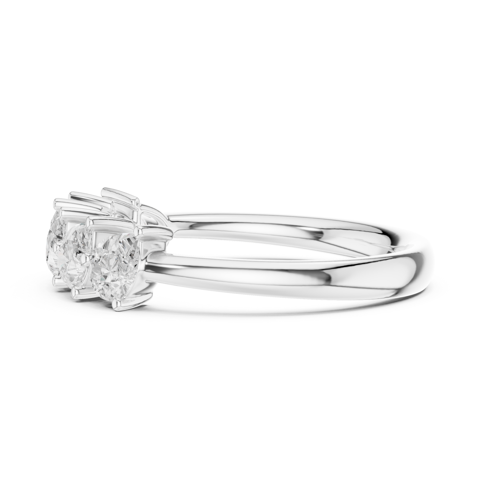  White Gold Eternal Luster Graceful Row Band Side View